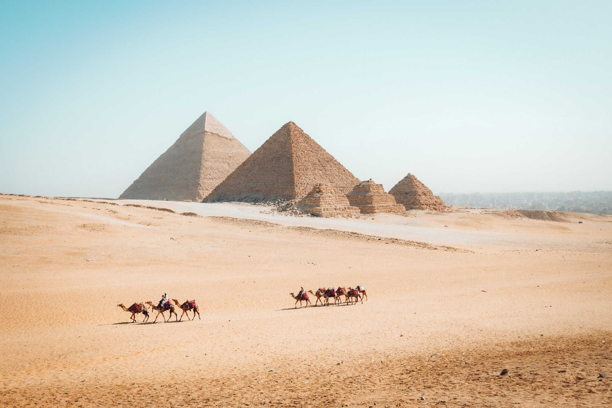 Pyramids from the Desert Dunes
